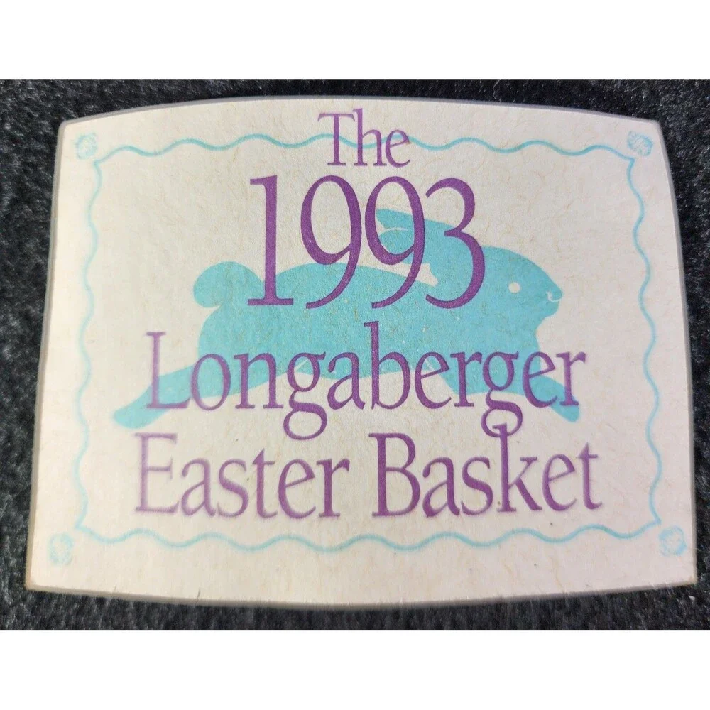 Vintage Longaberger 1993 Small Stained EASTER Basket ~ Signed By Wendy & Judy